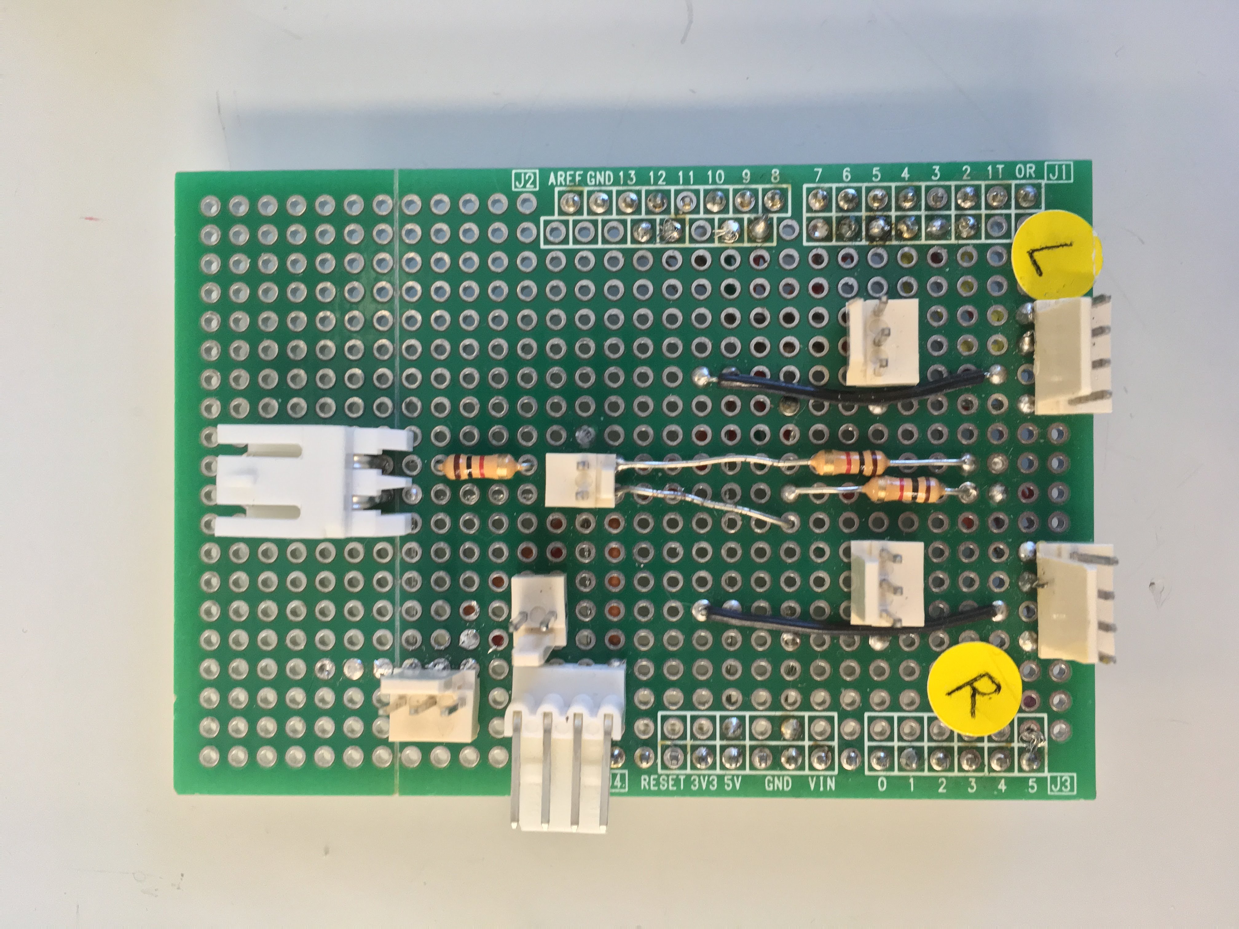 Arduino ユニバーサル基板（部品面）